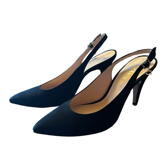 Coach Sutton Suede Slingback Pointed Toe Pumps Classic Timeless Minimalist NEW 8 - Picture 6 of 10